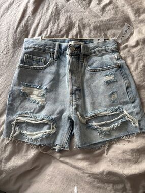 PacSun Light Wash Distressed Denim Cutoff Shorts
